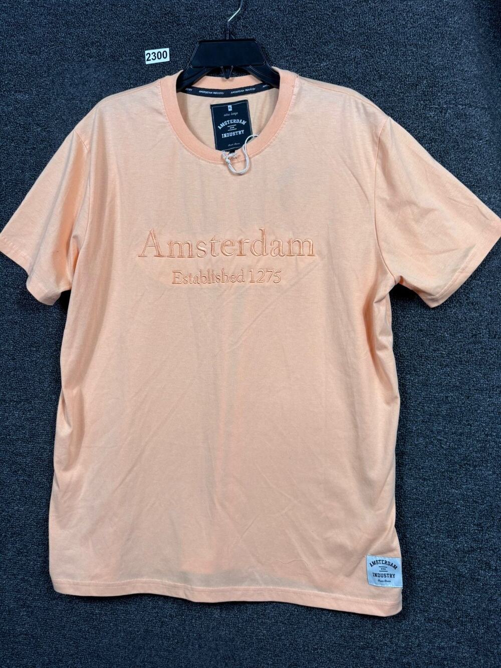 Amsterdam Industry Size XL By Dutch Denim T-Shirt Men's  Pastel Orange Tee NEW